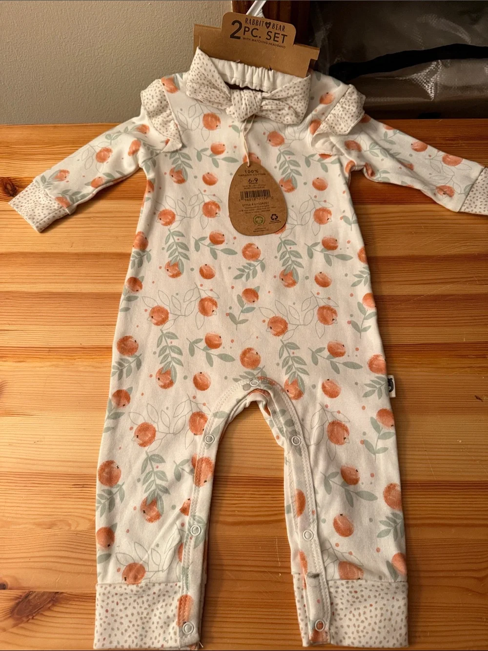 Orange Floral One-Piece for Kids